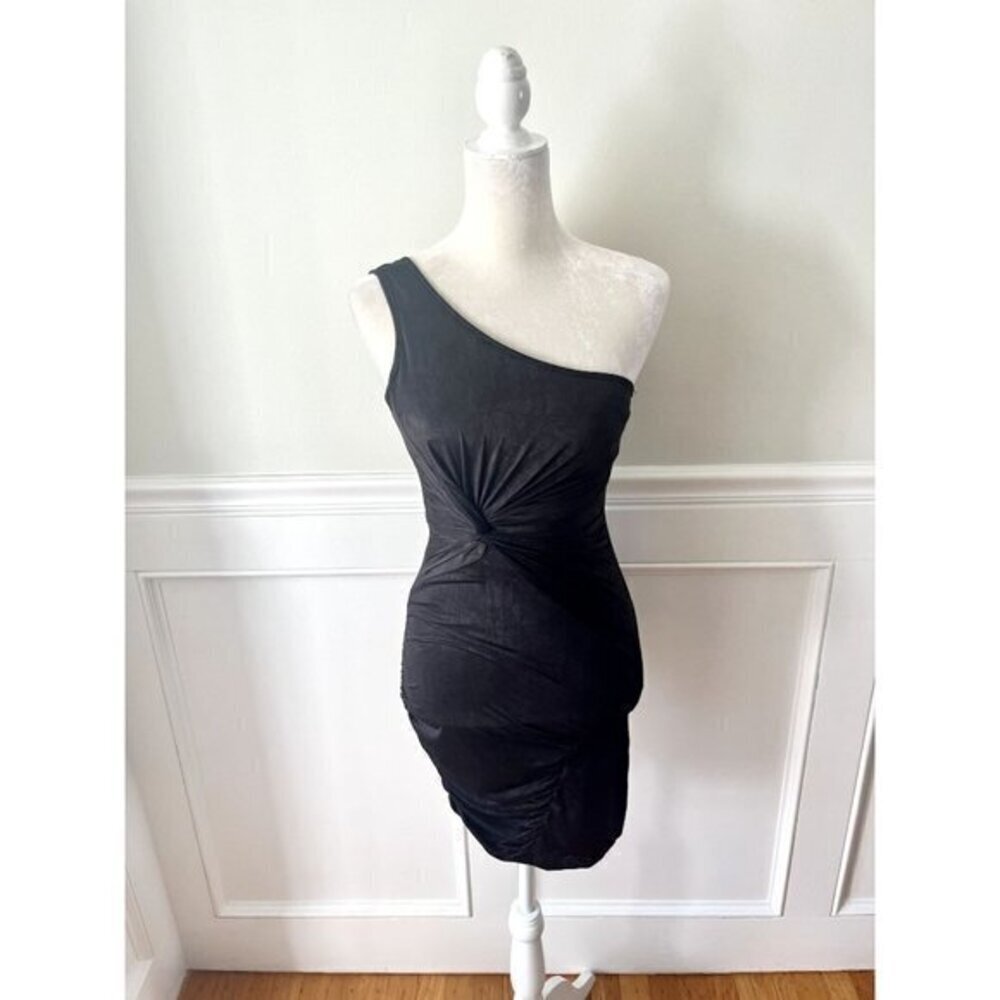 Foreign Exchange Black Bodycon One Shoulder Dress S
